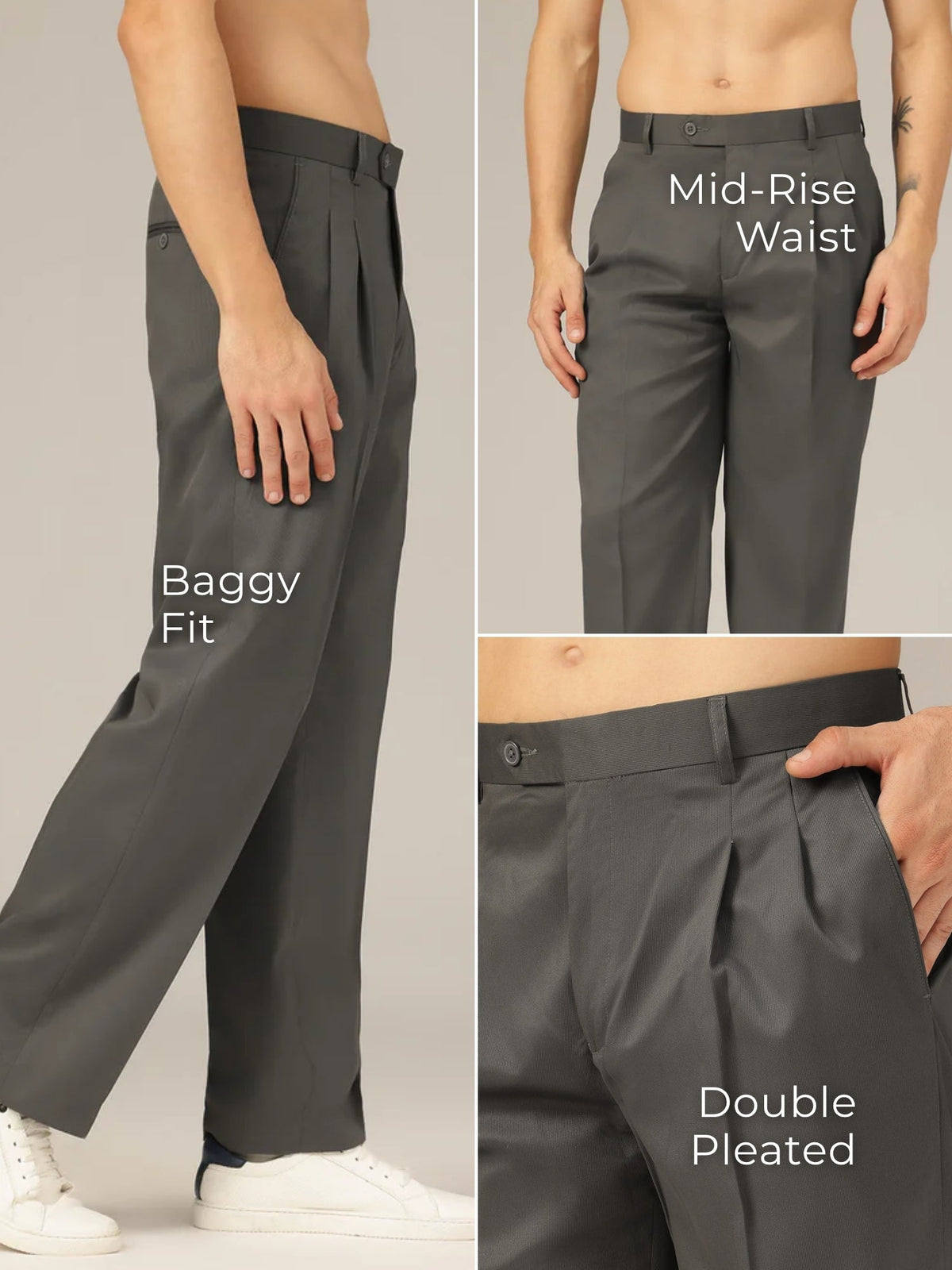 Korean Double Pleated Baggy Trouser