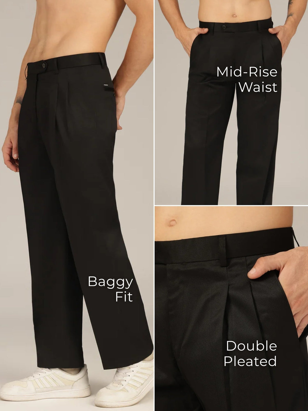 Korean Double Pleated Baggy Trouser
