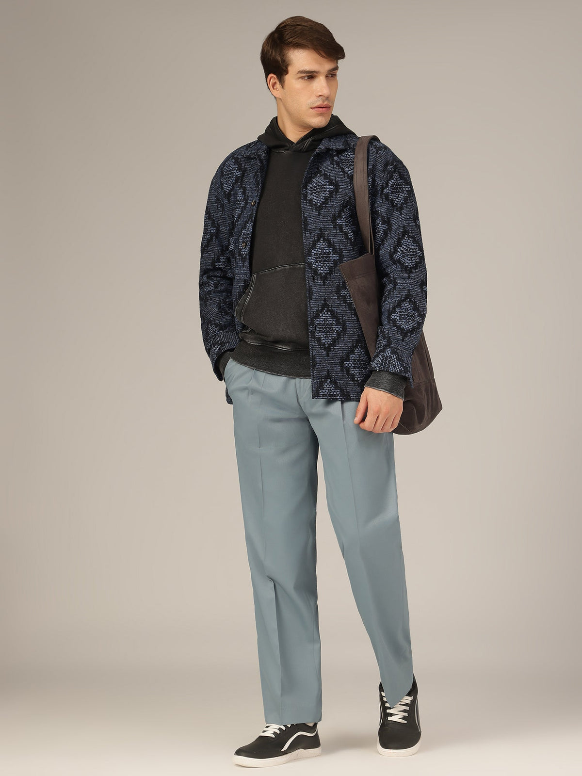 Textured Pleated Korean Trouser