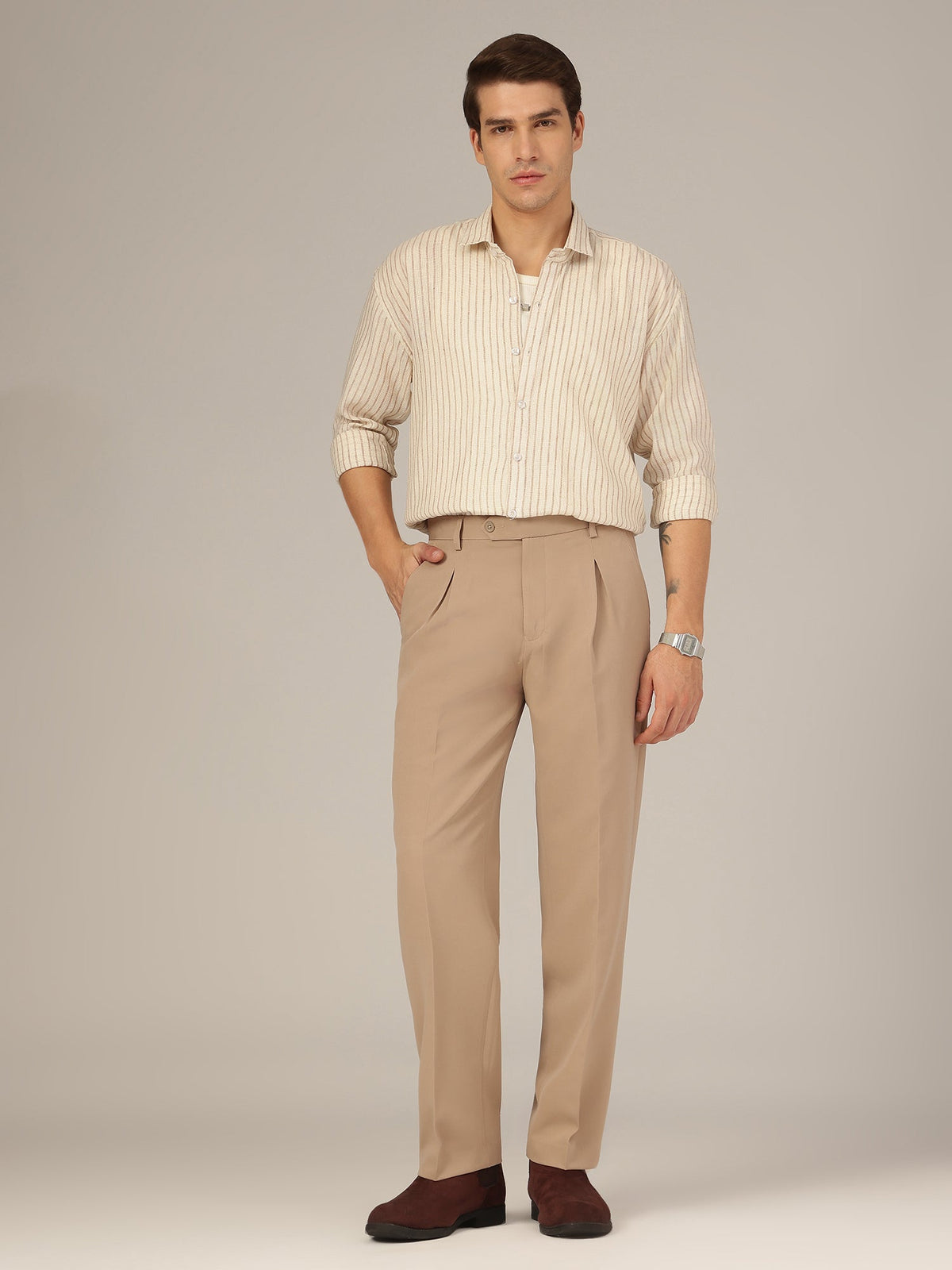 Inverted Pleated Korean Trouser