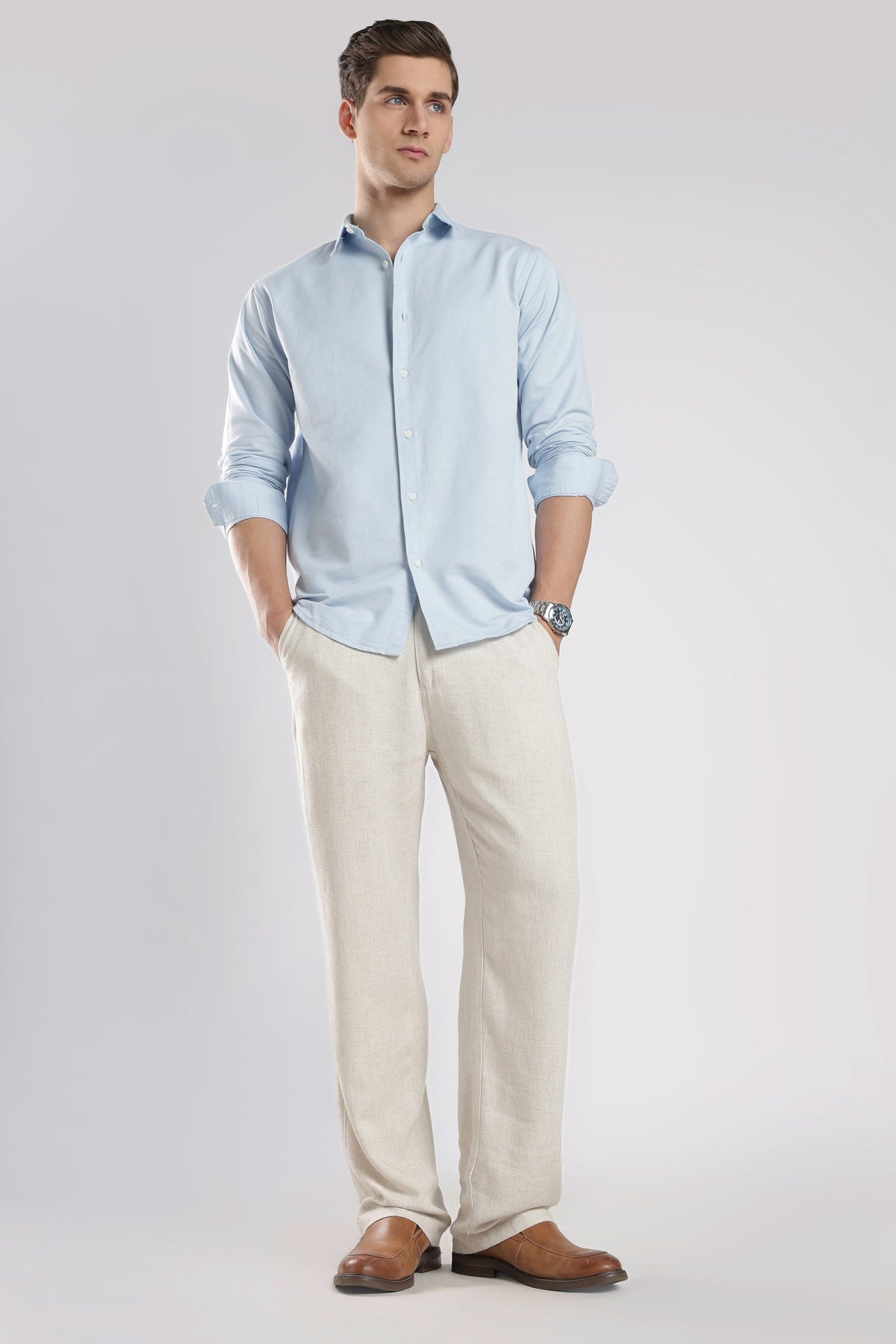 Relaxed fit Linen Pants Beige