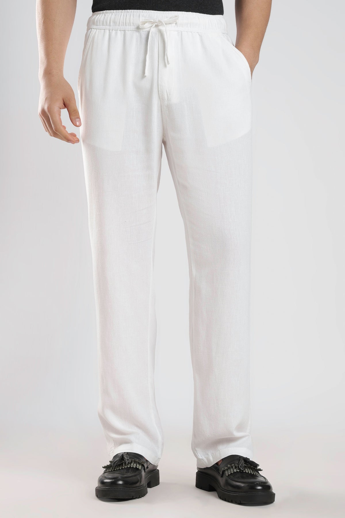 Relaxed Linen Pants White