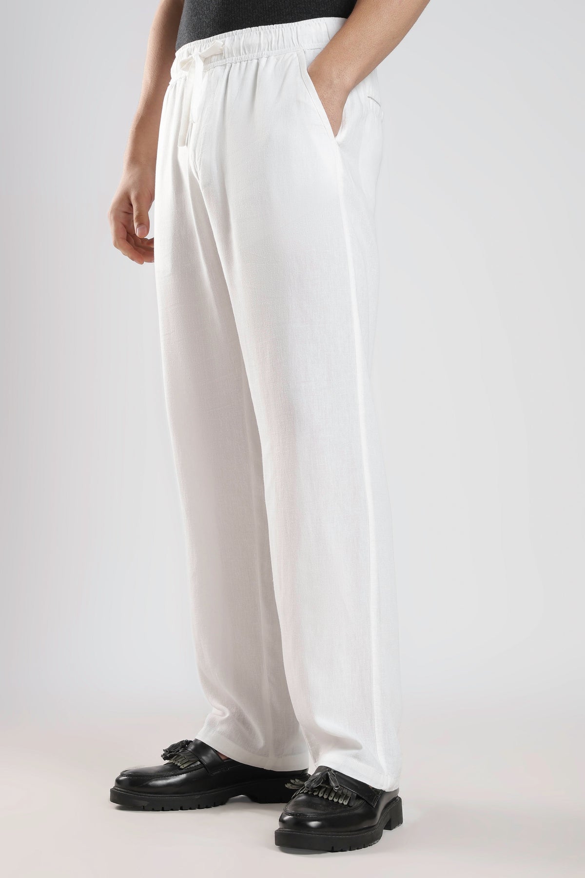 Relaxed Linen Pants White