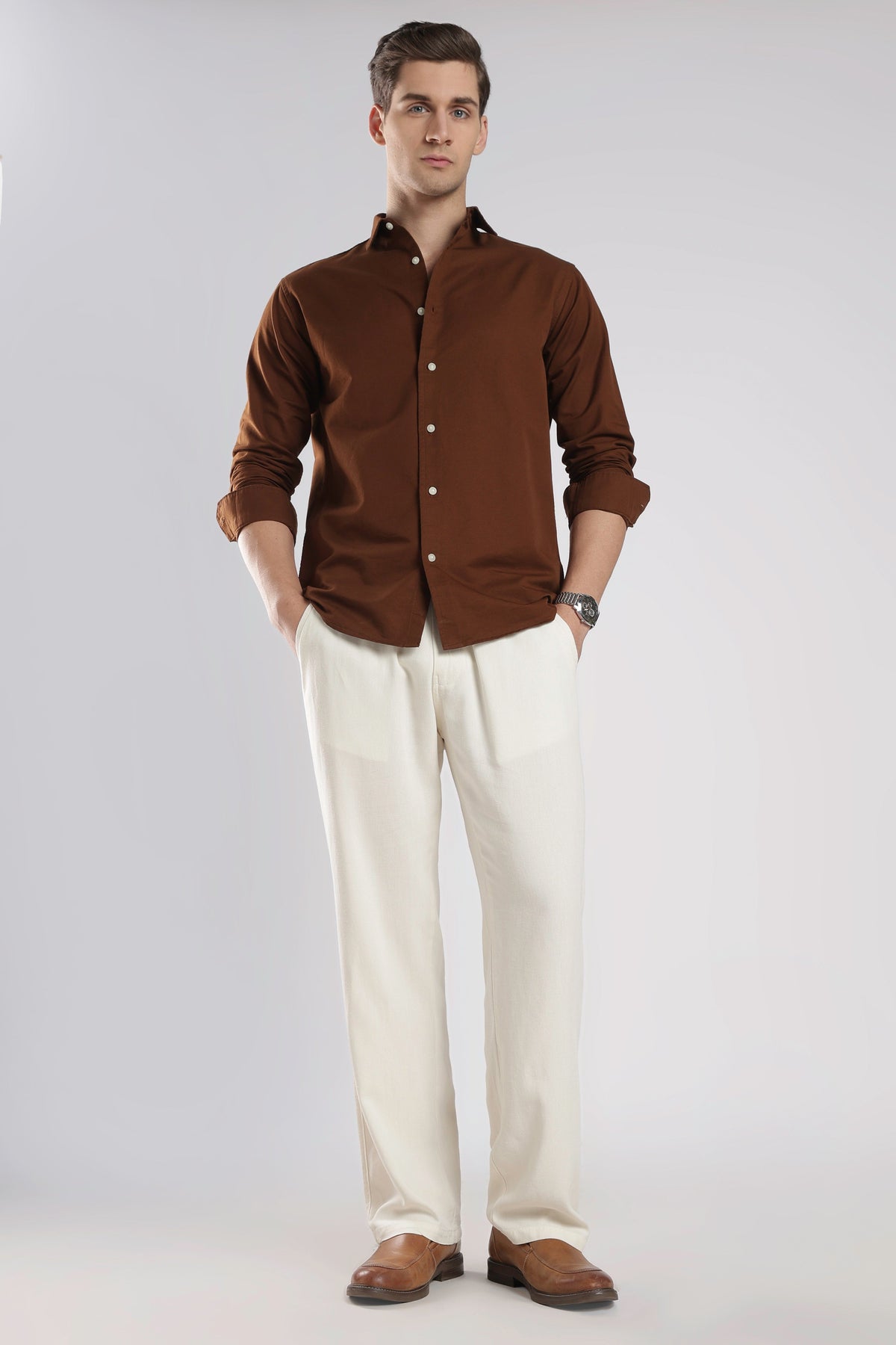 Relaxed Linen Pants Off white